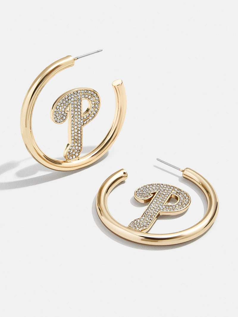 BaubleBar MLB Gold Logo Hoops - Philadelphia Phillies - Get Gifting: Enjoy 20% Off​