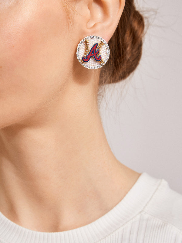 MLB Statement Stud Earrings - Atlanta Braves