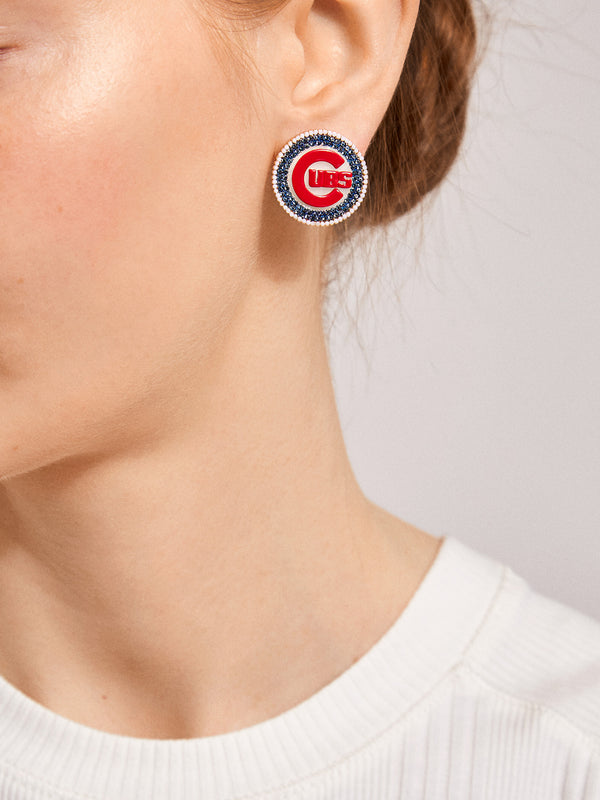 MLB Statement Stud Earrings - Chicago Cubs
