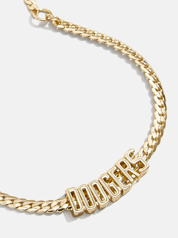 MLB Gold Curb Chain Bracelet - Los Angeles Dodgers