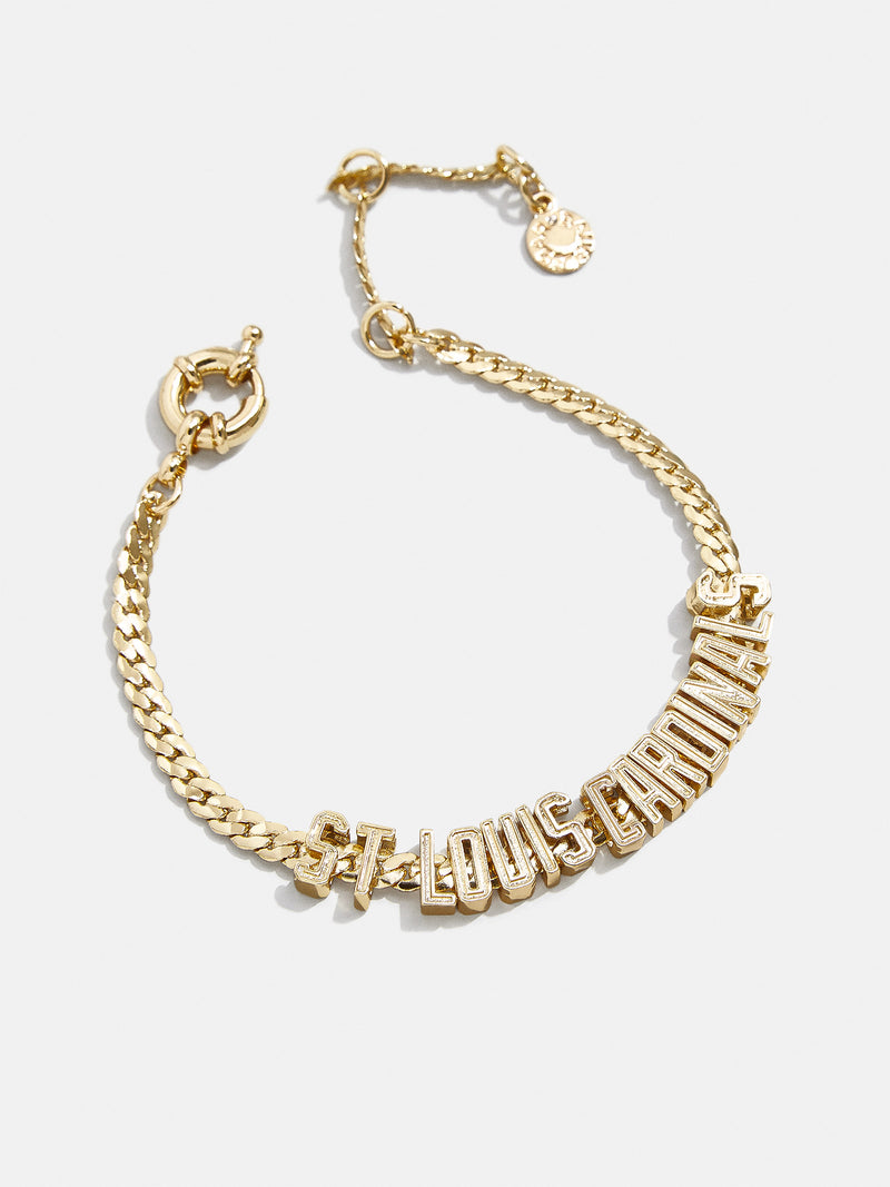 BaubleBar MLB Gold Curb Chain Bracelet - St. Louis Cardinals - 
    20% Off MLB Styles. For one week only.
  
