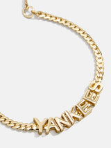 BaubleBar MLB Gold Curb Chain Bracelet - New York Yankees - 
    MLB chain bracelet
  
