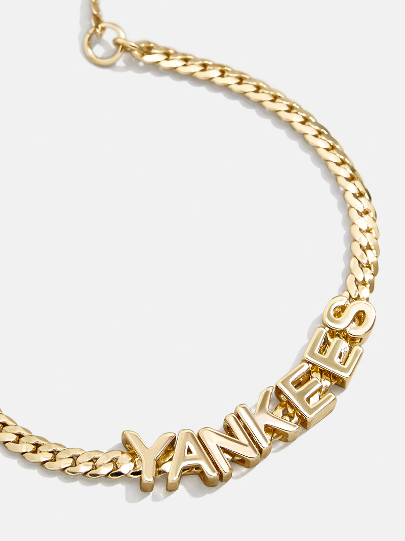 Baublebar MLB Gold Curb Chain Bracelet - New York Yankees