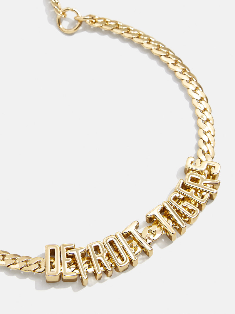 BaubleBar MLB Gold Curb Chain Bracelet - Detroit Tigers - MLB chain bracelet