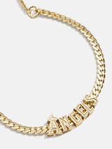 BaubleBar MLB Gold Curb Chain Bracelet - Los Angeles Angels - 
    MLB chain bracelet
  
