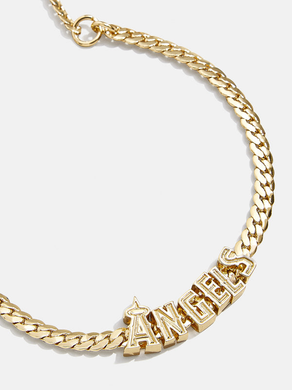 MLB Gold Curb Chain Bracelet - Los Angeles Angels