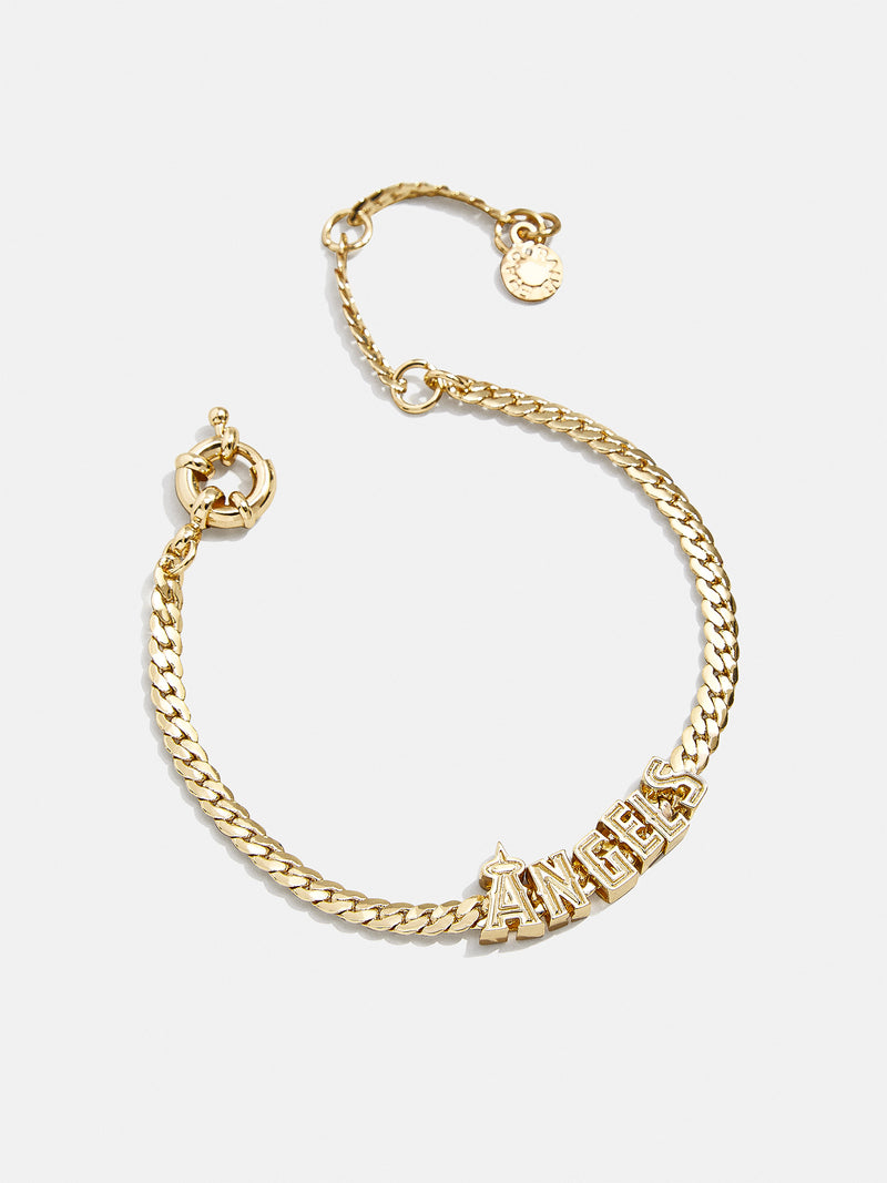 BaubleBar MLB Gold Curb Chain Bracelet - Los Angeles Angels - 
    MLB chain bracelet
  
