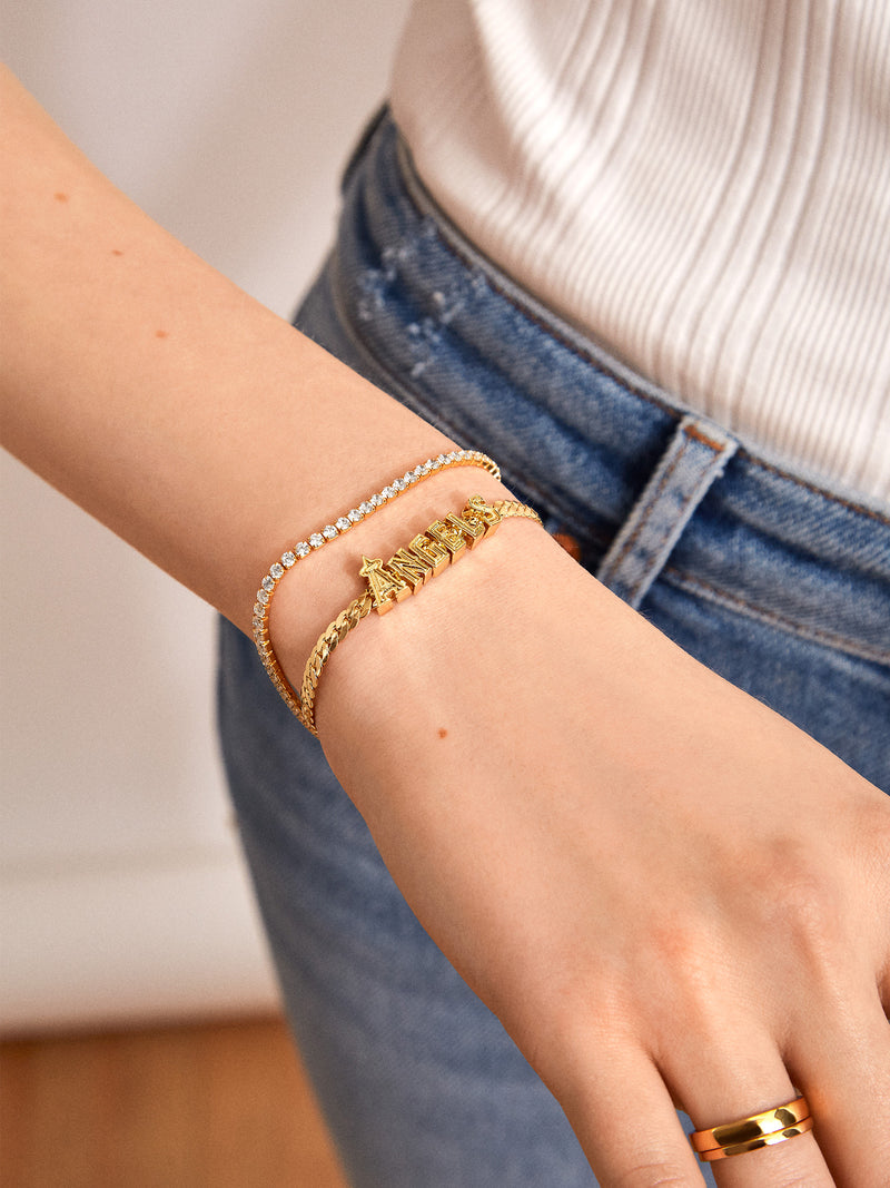 BaubleBar MLB Gold Curb Chain Bracelet - Los Angeles Angels - 
    MLB chain bracelet
  
