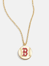 BaubleBar MLB Gold Baseball Charm Necklace - Boston Red Sox - MLB pendant necklace
