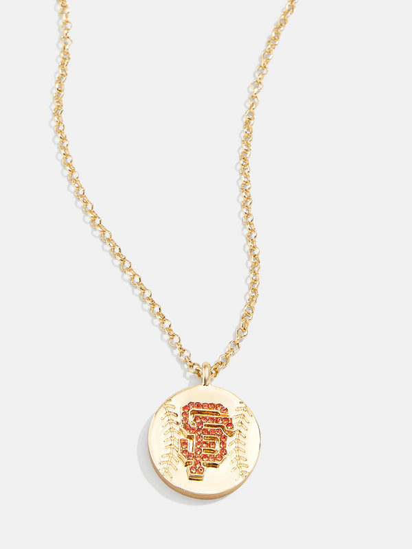 MLB Gold Baseball Charm Necklace - San Francisco Giants