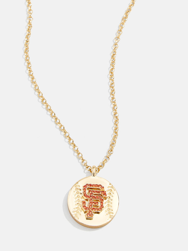 MLB Gold Baseball Charm Necklace - San Francisco Giants