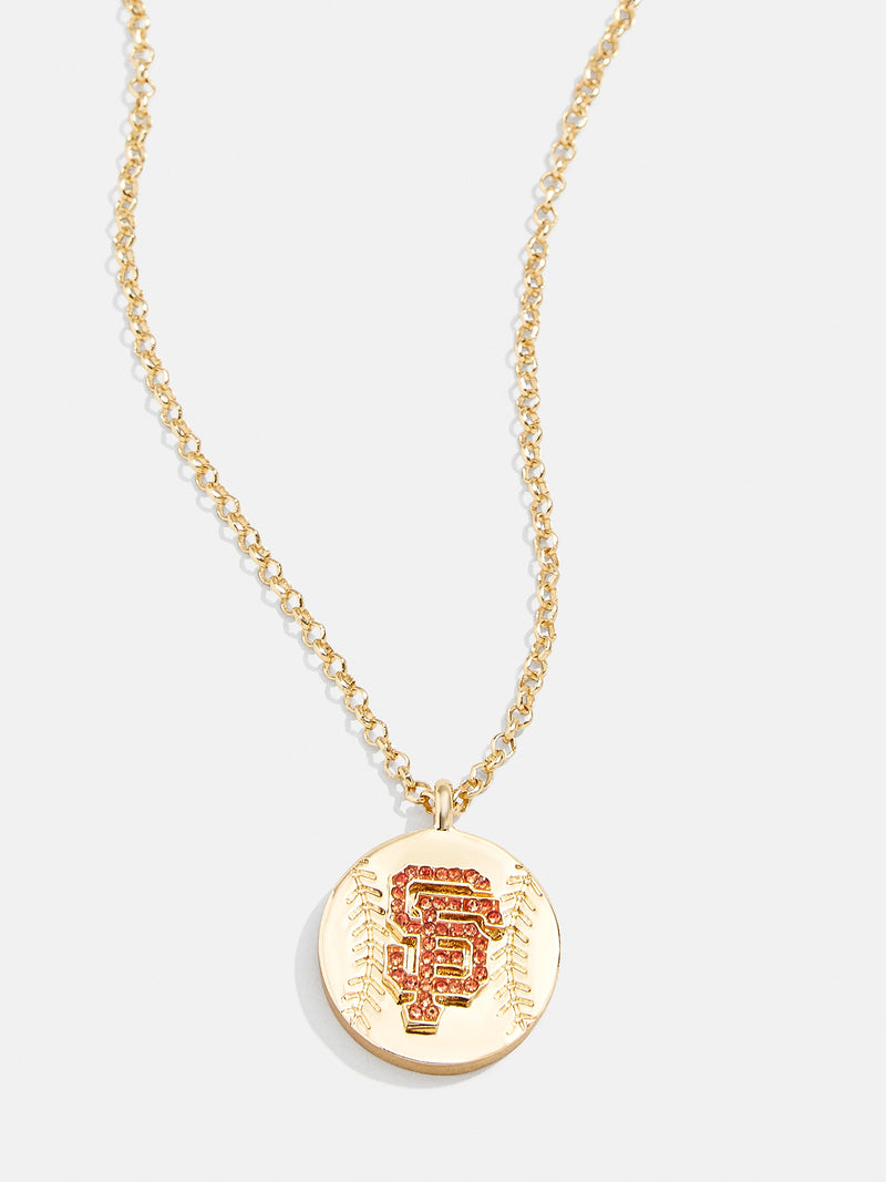 BaubleBar MLB Gold Baseball Charm Necklace - San Francisco Giants - 
    MLB pendant necklace
  
