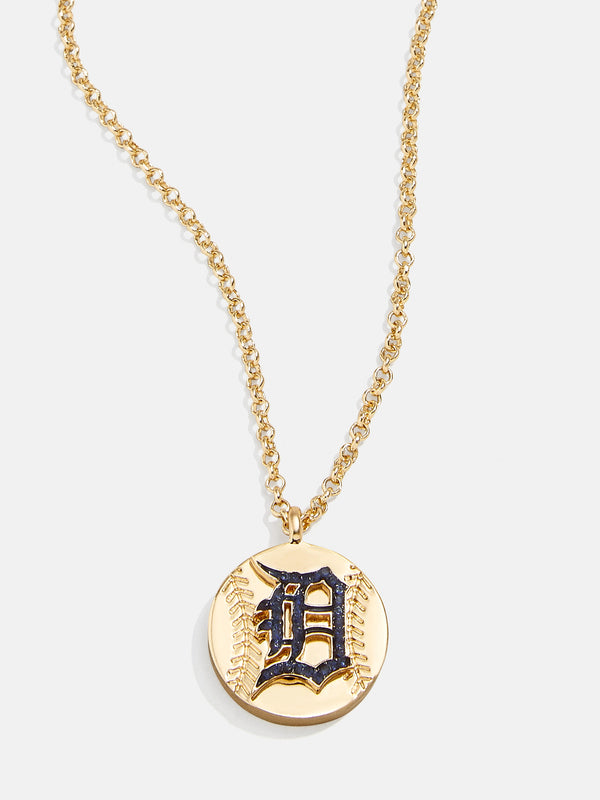 MLB Gold Baseball Charm Necklace - Detroit Tigers