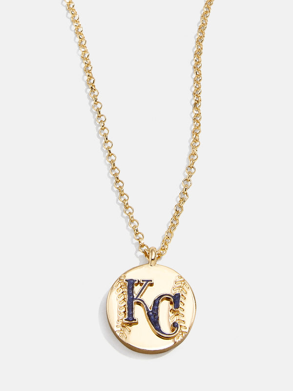 MLB Gold Baseball Charm Necklace - Kansas City Royals