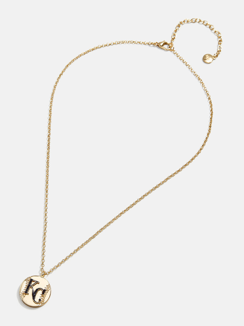 BaubleBar MLB Gold Baseball Charm Necklace - Kansas City Royals - MLB pendant necklace