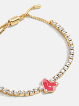 BaubleBar MLB Gold Tennis Bracelet - Boston Red Sox - 
    MLB pull-tie bracelet
  
