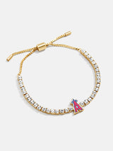 BaubleBar MLB Gold Tennis Bracelet - Los Angeles Angels - 
    MLB pull-tie bracelet
  
