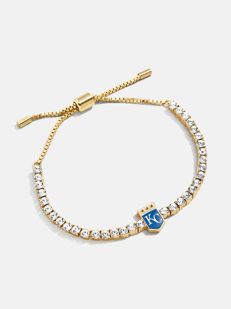 BaubleBar MLB Gold Tennis Bracelet - Kansas City Royals - 
    MLB pull-tie bracelet
  
