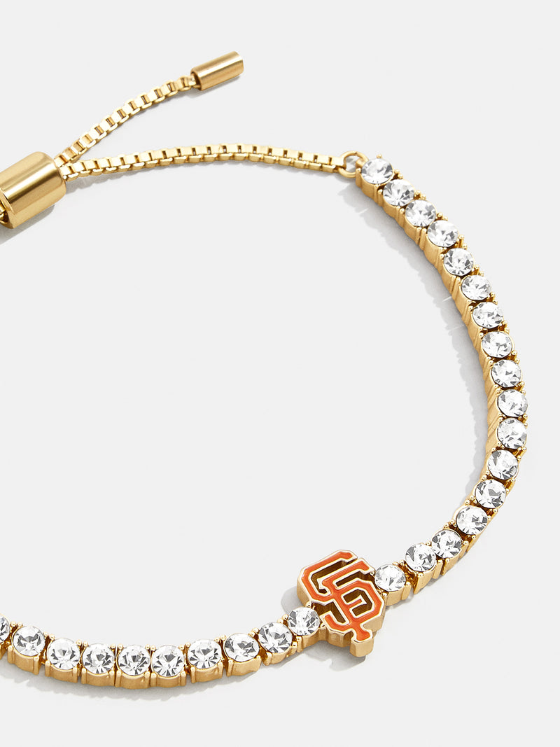 BaubleBar MLB Gold Tennis Bracelet - San Francisco Giants - 
    MLB pull-tie bracelet
  
