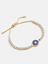 BaubleBar MLB Gold Tennis Bracelet - Houston Astros - MLB pull-tie bracelet