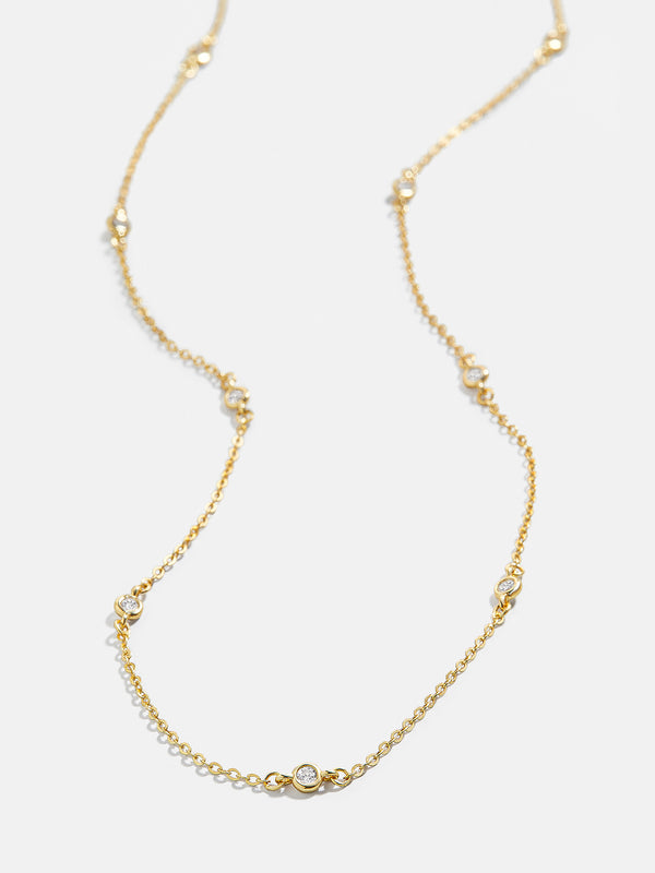 Yasmine 18K Gold Necklace - Clear/Gold