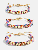 BaubleBar Custom Woven Friendship Bracelet - Multi Stripe - Customizable bracelet