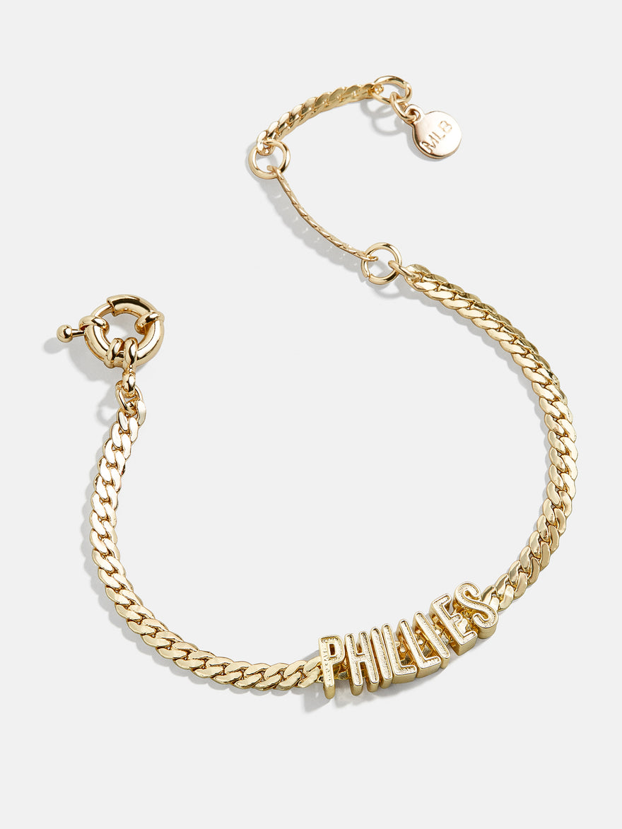 MLB Gold Curb Chain Bracelet - Philadelphia Phillies