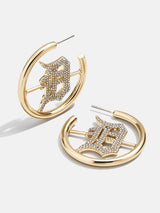 BaubleBar MLB Gold Logo Hoops - Detroit Tigers - MLB hoop earrings