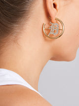 BaubleBar MLB Gold Logo Hoops - Detroit Tigers - MLB hoop earrings