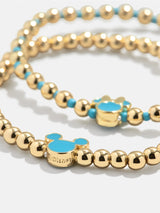 BaubleBar Aqua - Two kids' gold beaded stretch bracelets