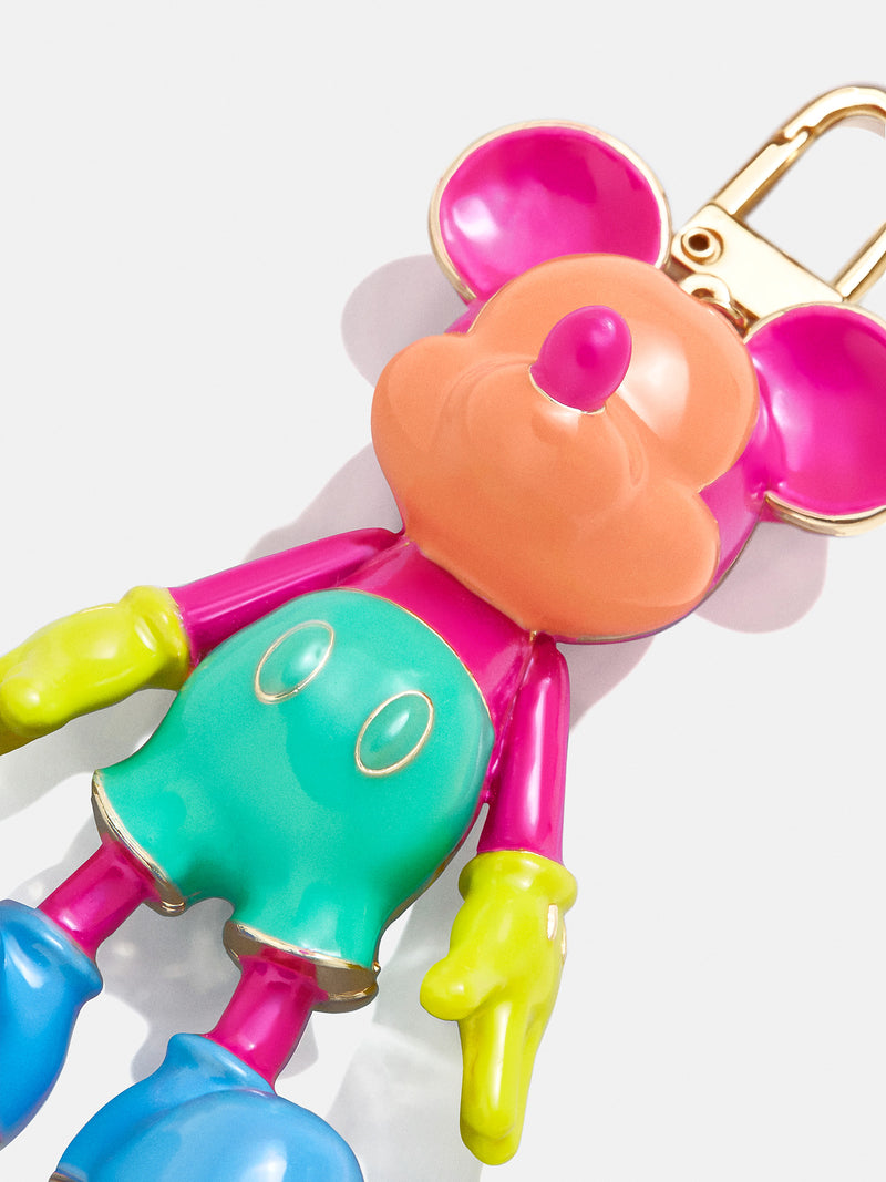 Mickey Mouse Disney Bag Charm - Glow In The Dark Multi Colorblock
