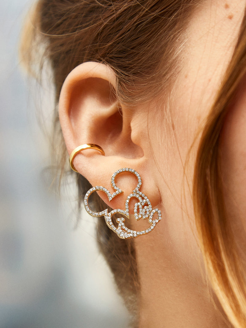 BaubleBar Mickey Mouse Disney Illustration Earrings - Clear/Gold - Cyber Monday Ends Tonight: Enjoy 30% Off​