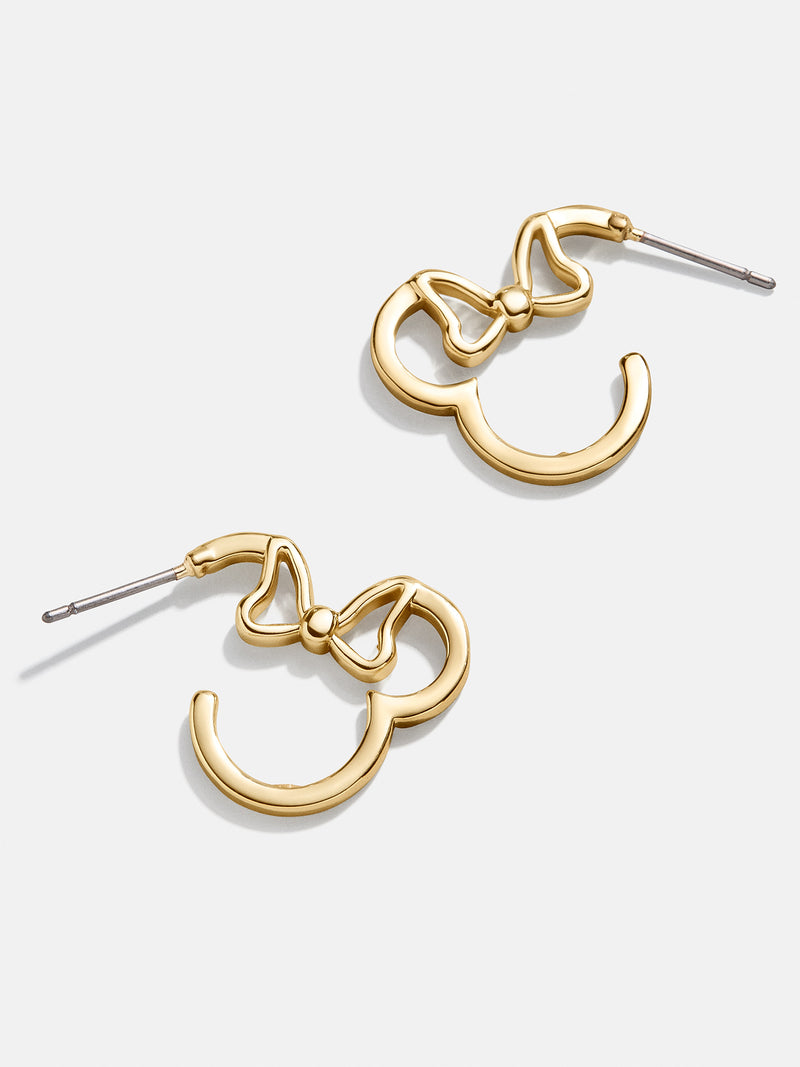 BaubleBar Minnie Mouse Disney Outline Earrings - Gold - 
    Disney hoop earrings
  
