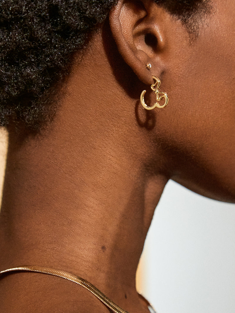 Minnie Mouse Disney Outline Earrings Gold Disney hoop earrings