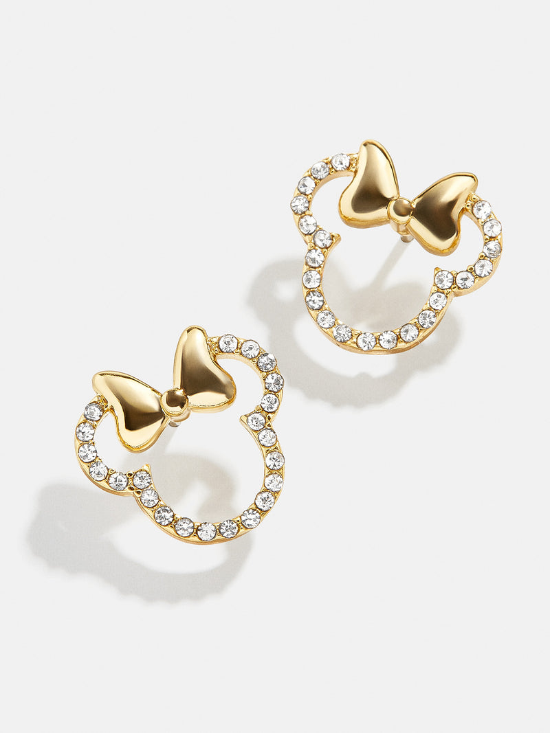BaubleBar Minnie Mouse Disney Pavé Outline Earrings - Gold/Pavé - Get Gifting: Enjoy 20% Off​