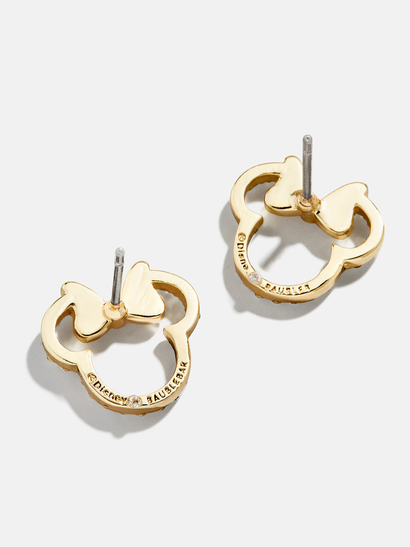 BaubleBar Minnie Mouse Disney Pavé Outline Earrings - Gold/Pavé - Get Gifting: Enjoy 20% Off​