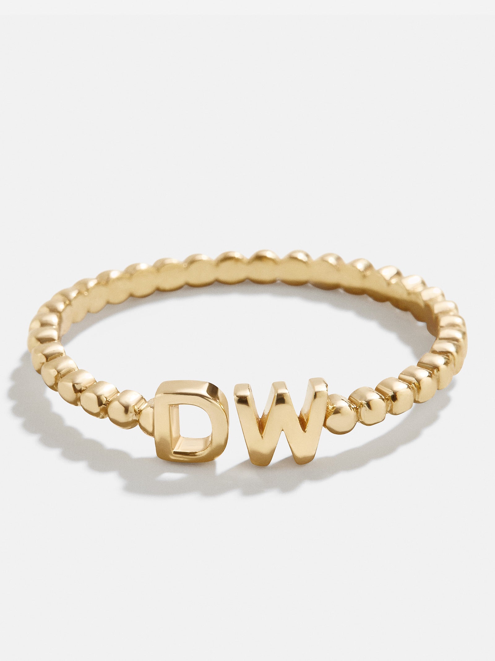 18K Gold Double Initial Custom Ring – 18K Gold Plated Sterling Silver ...
