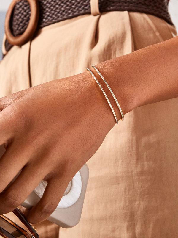 Val Cuff Bracelet - Gold/Pavé