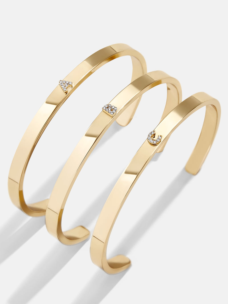 BaubleBar Initial Cuff Bracelet - Pavé Letter - Get Gifting: Enjoy 20% Off​