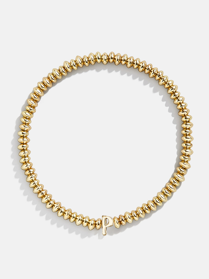 BaubleBar P - Gold beaded stretch bracelet