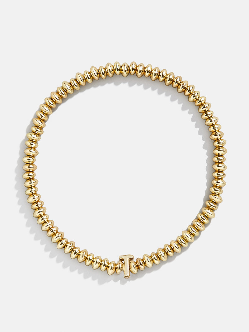 BaubleBar T - Gold beaded stretch bracelet