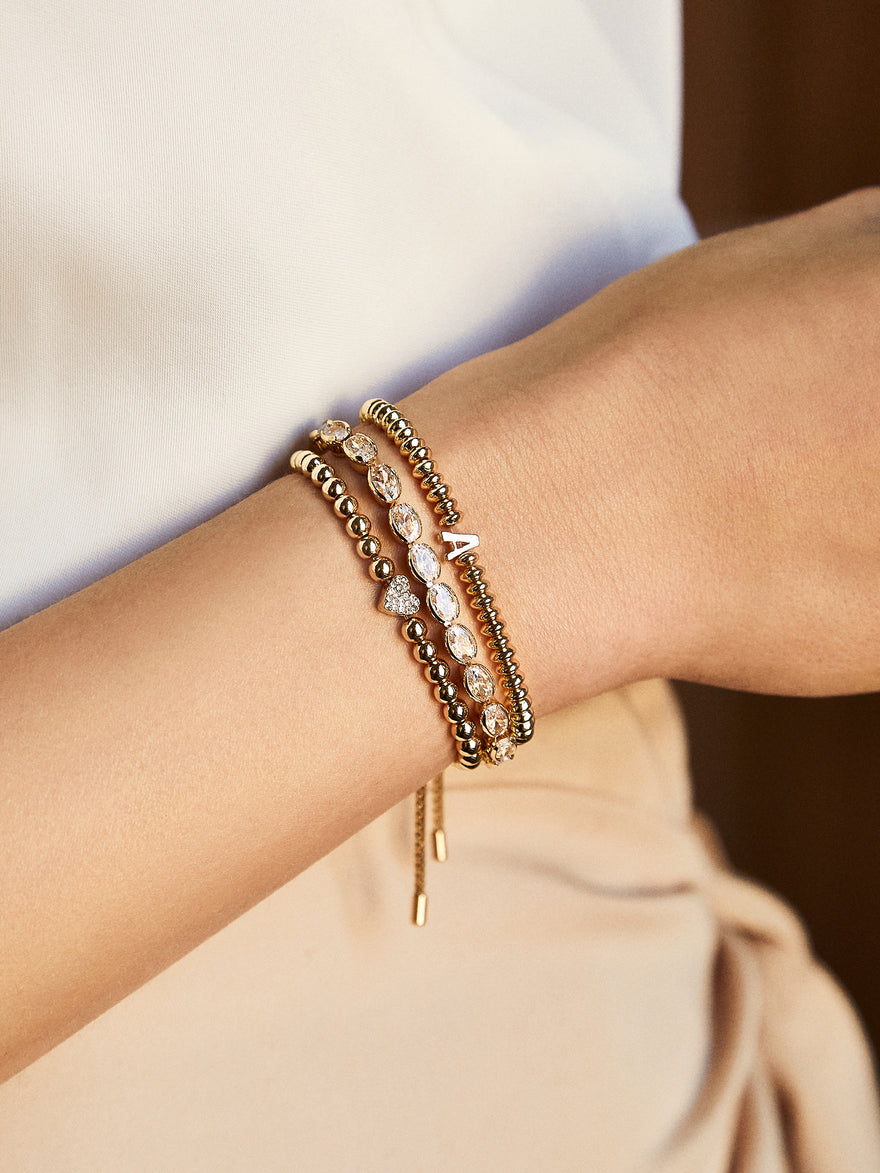 Bridget Cubic Zirconia Tennis Bracelet - Gold/Pavé