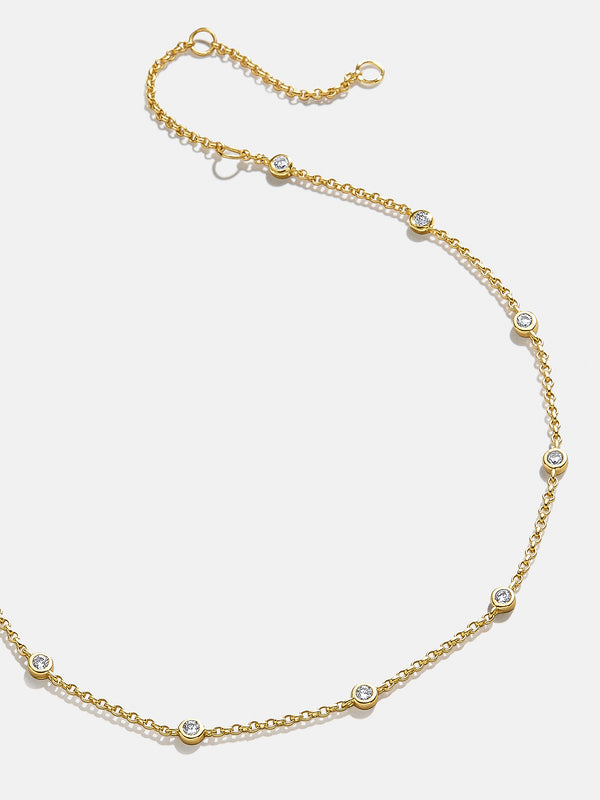 Yasmine 18K Gold Anklet - Clear/Gold