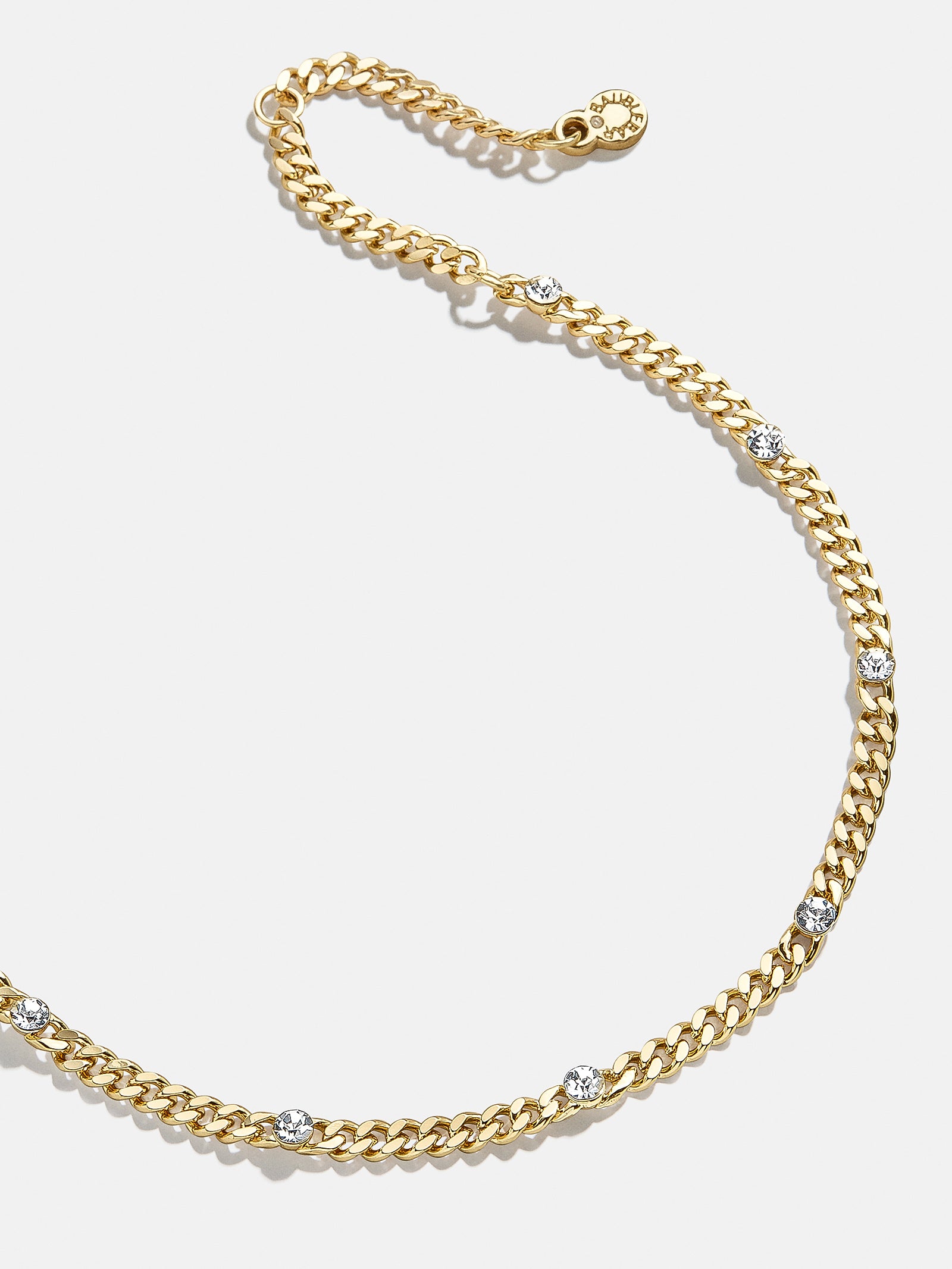 Cassandra Anklet - Gold – Curb chain and crystal anklet – BaubleBar