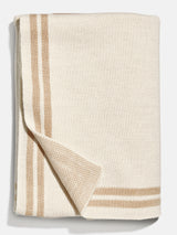 BaubleBar Your Name In Stripes Custom Blanket - Natural / Beige - Enjoy 20% off custom gifts