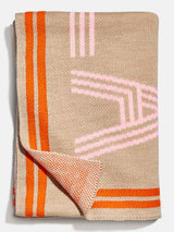 BaubleBar Your Name In Stripes Custom Blanket - Tan / Pink - Enjoy 20% off custom gifts