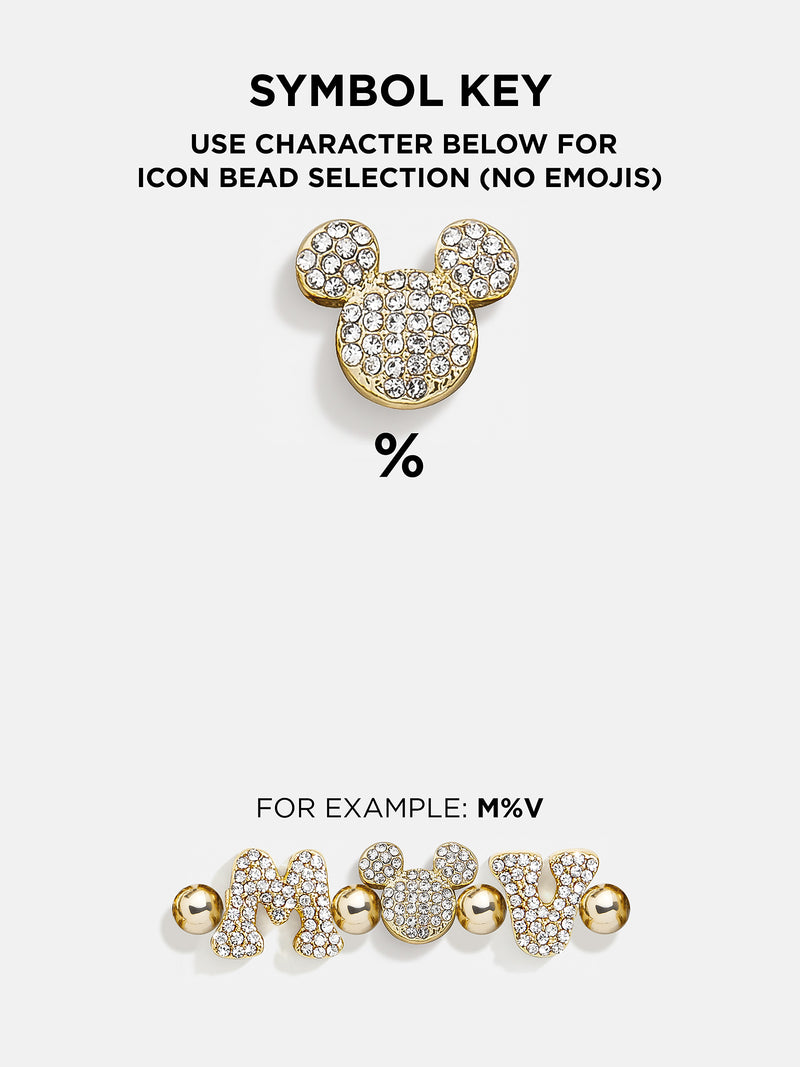 BaubleBar Mickey Mouse Disney Custom Pisa Bracelet - Gold/Pavé - Enjoy 20% off custom gifts