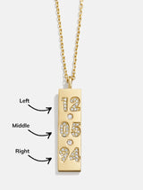 BaubleBar 18K Gold Stacked Custom Number Necklace - 18K Gold Plated Sterling Silver, Cubic Zirconia stones