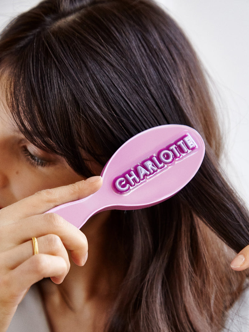 BaubleBar Block Font Mini Custom Hair Brush - Pink/Lavender - 
    Ends Sunday: Enjoy 20% off
  
