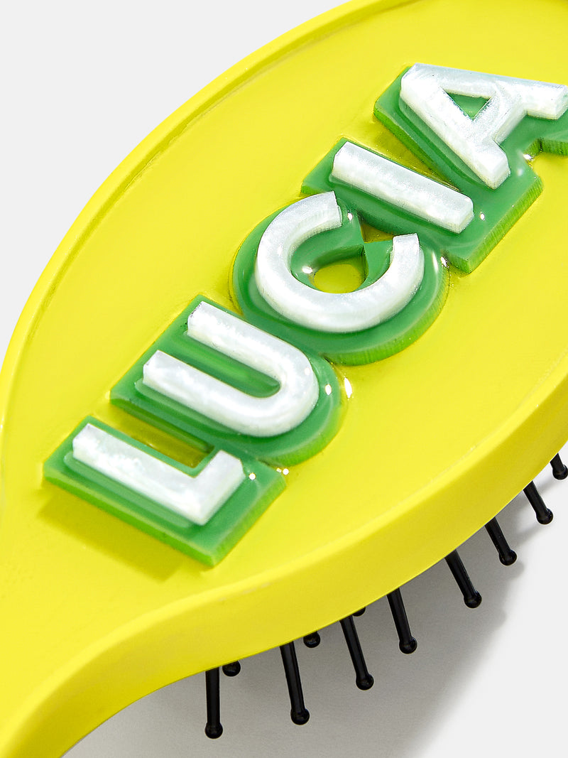 BaubleBar Block Font Mini Custom Hair Brush - Block Font Yellow - Get Gifting: Enjoy 20% Off​